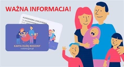 plakat przedstawiający rodzinę z dziećmi mówiący o ważnej informacji